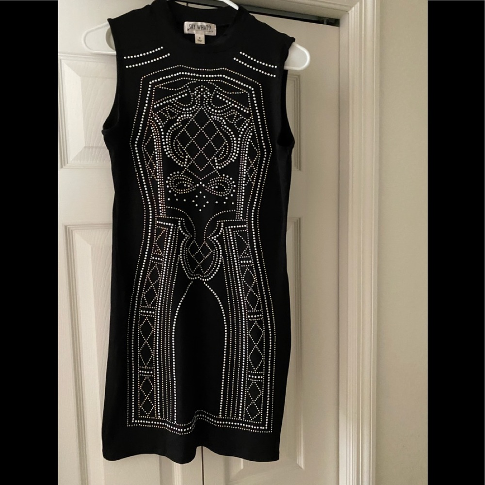Say What? Dress Womens Size M Sleeveless Mock Neck